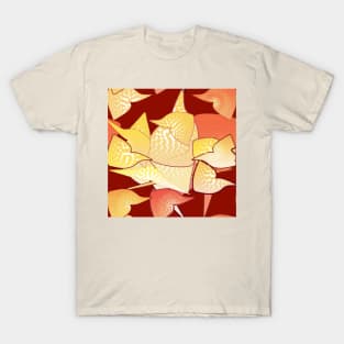 “Alien Lilies” Abstract - Rust and Gold T-Shirt